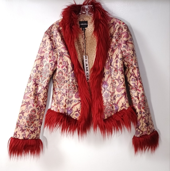 I.AM.GIA Leto jacket in Tan Paisley Size M NWT Penny Lane - Picture 1 of 8